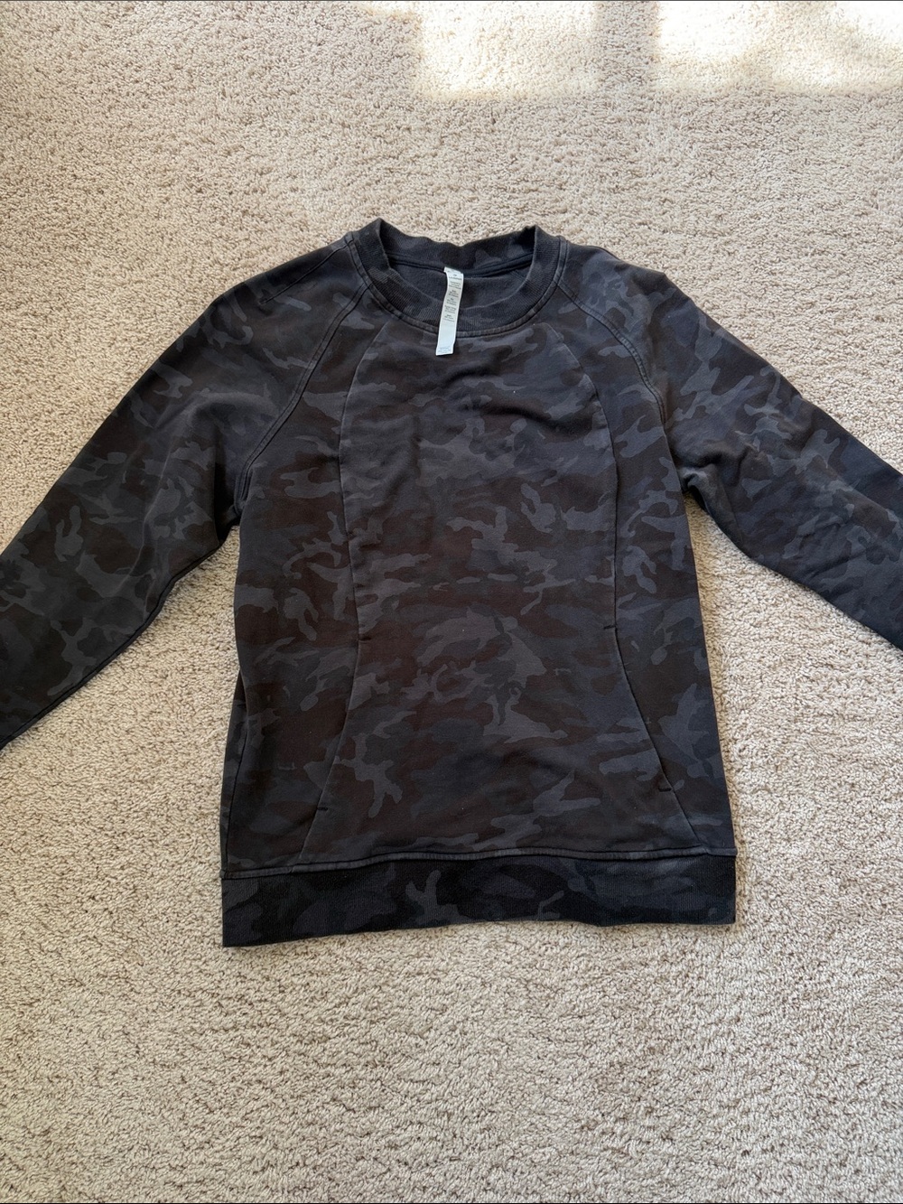 lululemon athletica Black Camo Crewneck Sweater